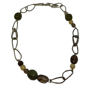 SILPADA Sterling Silver Jade Citrine Smoky Quartz Necklace